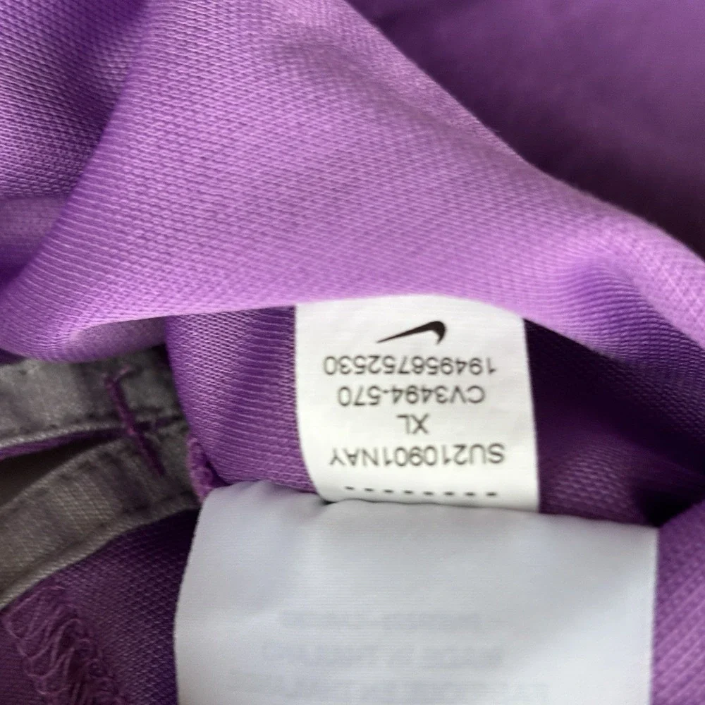 Nike Dri-FIT Polo Shirt XL Purple Navy Colorblock Pocket Standard Fit‎